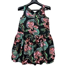 Levi's Chrissie Women Black 100% Viscosa Floral-Print aA line Dress SZ Small‎